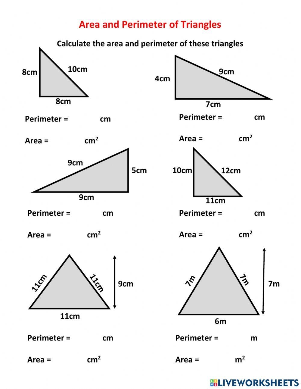 Area Of Triangles Worksheets Worksheets Library Area Of Triangles Worksheets Worksheets Library