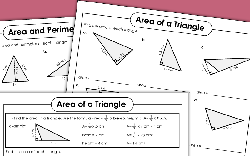 Area Of Triangles Worksheets Worksheets Library