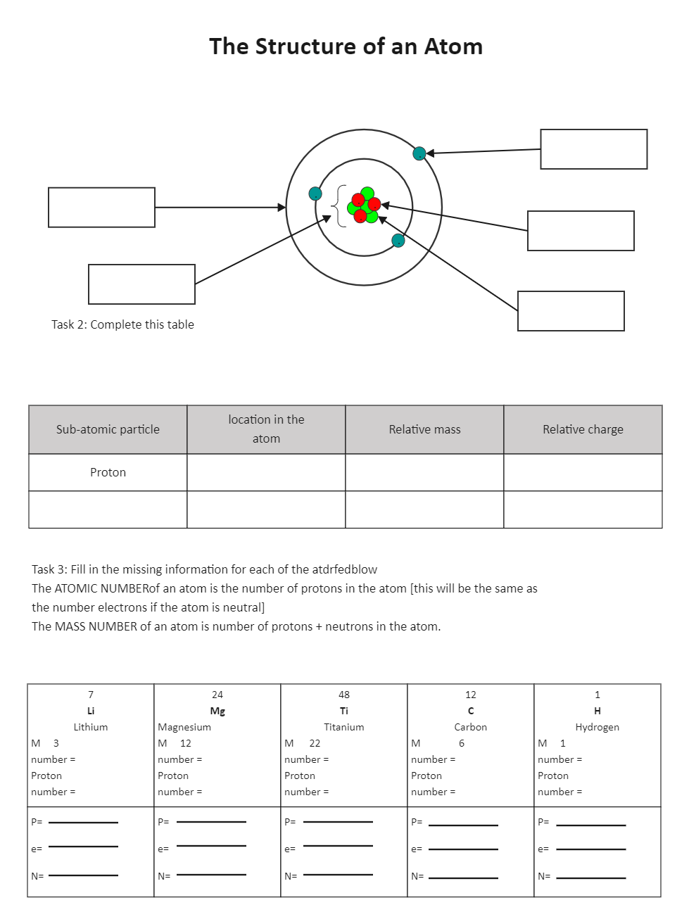 Atomic Structure Worksheet EdrawMax EdrawMax Templates