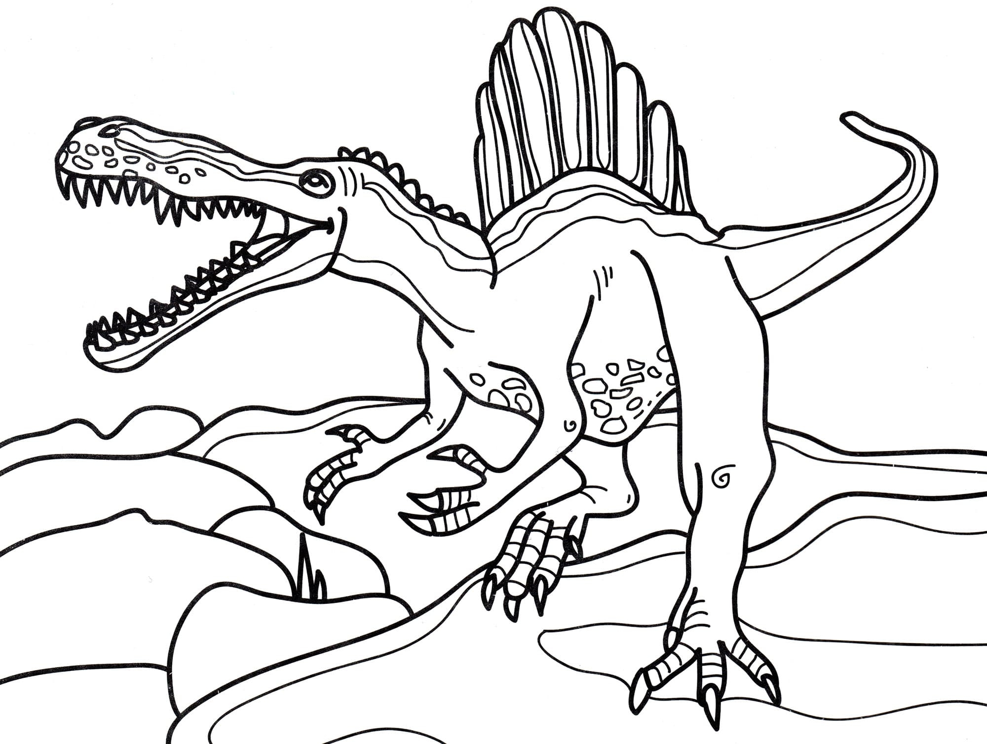 Ausmalbild Spinosaurus Spinosaurus Coloring Pages Jurassic Printable 