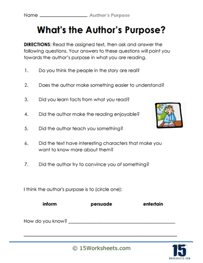 author's purpose worksheet author's purpose worksheet
