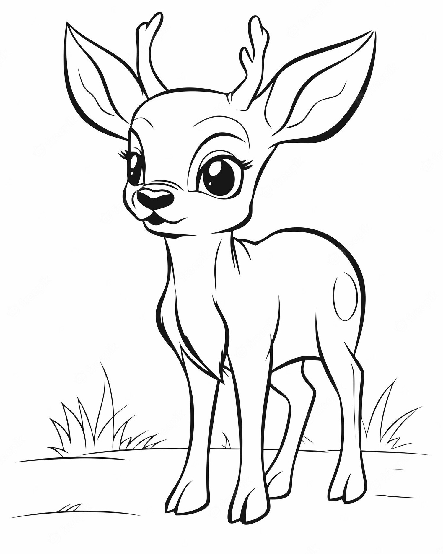Baby Deer Coloring Page Printable 