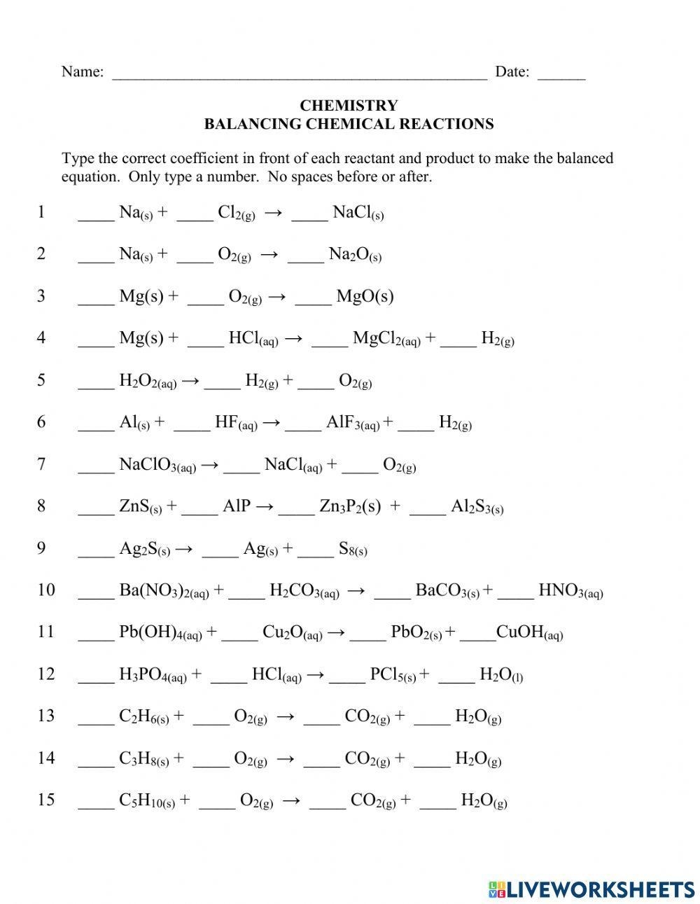 Balancing Chemical Equations KS3 Chemistry Beyond Worksheets Library Balancing Chemical Equations KS3 Chemistry Beyond Worksheets Library