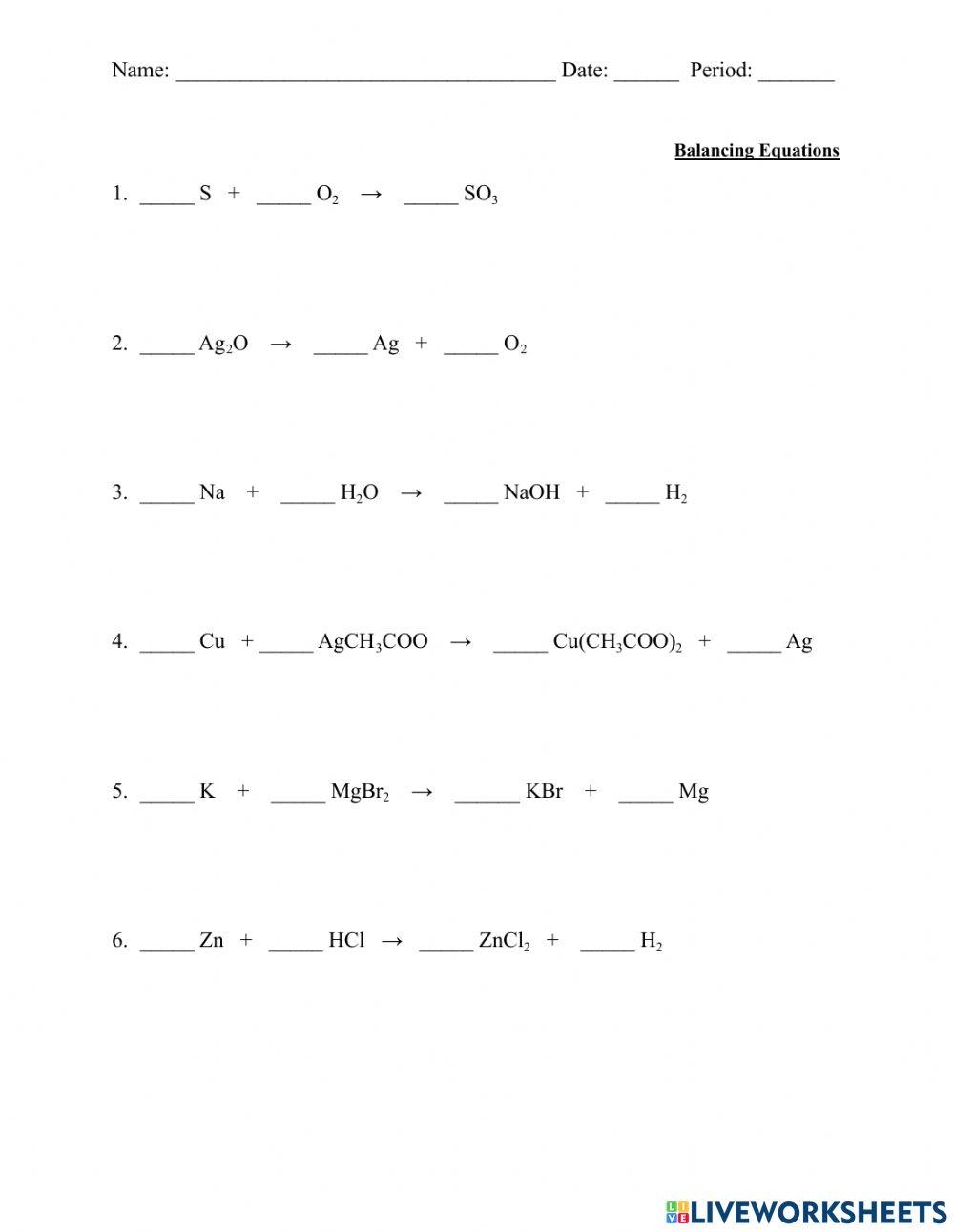 Balancing Equations Worksheet Addition Tims Printables Worksheets Balancing Equations Worksheet Addition Tims Printables Worksheets