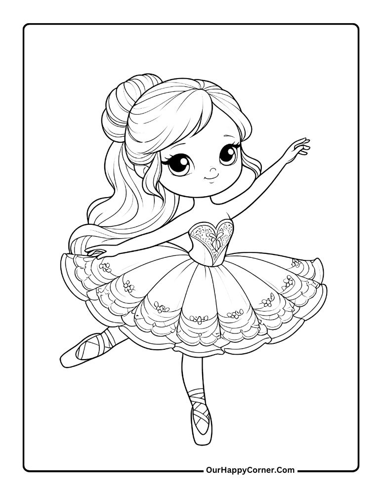 Ballerina Coloring Pages Free Printables Our Happy Corner