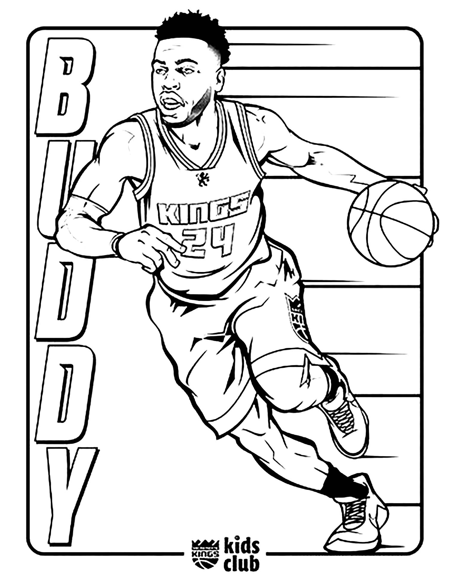 Basketball Image To Download And Color Basketball Coloring Pages