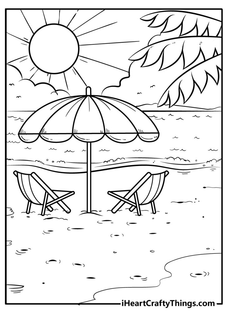 Beach Coloring Pictures