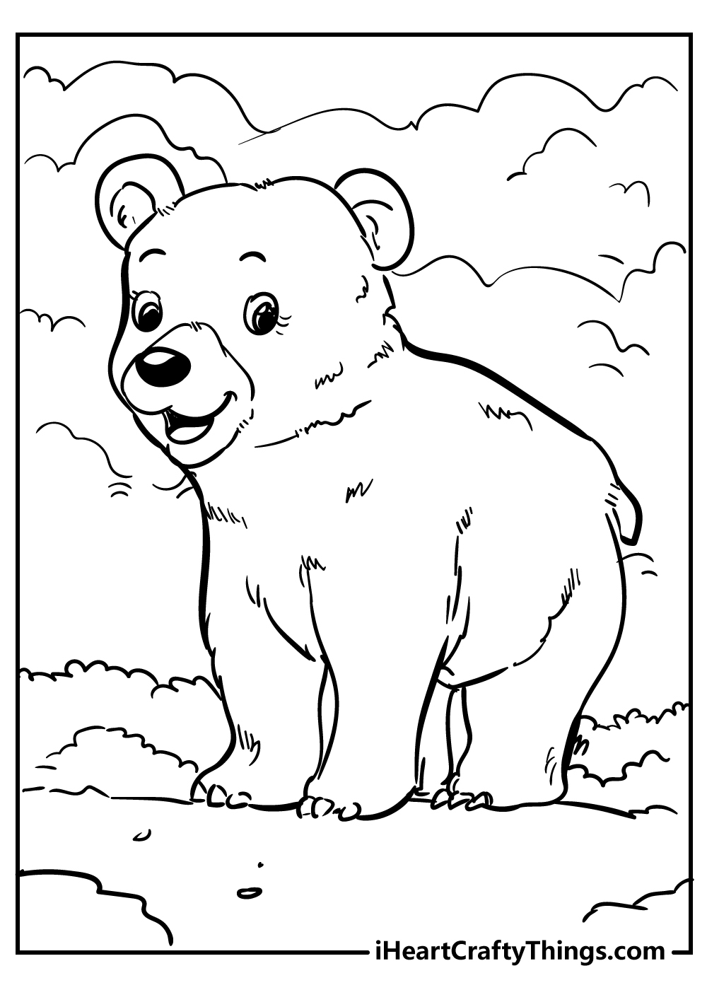 Bear Color Pages Bear Coloring Brown Pages Bears Drawing Water Grizzly 