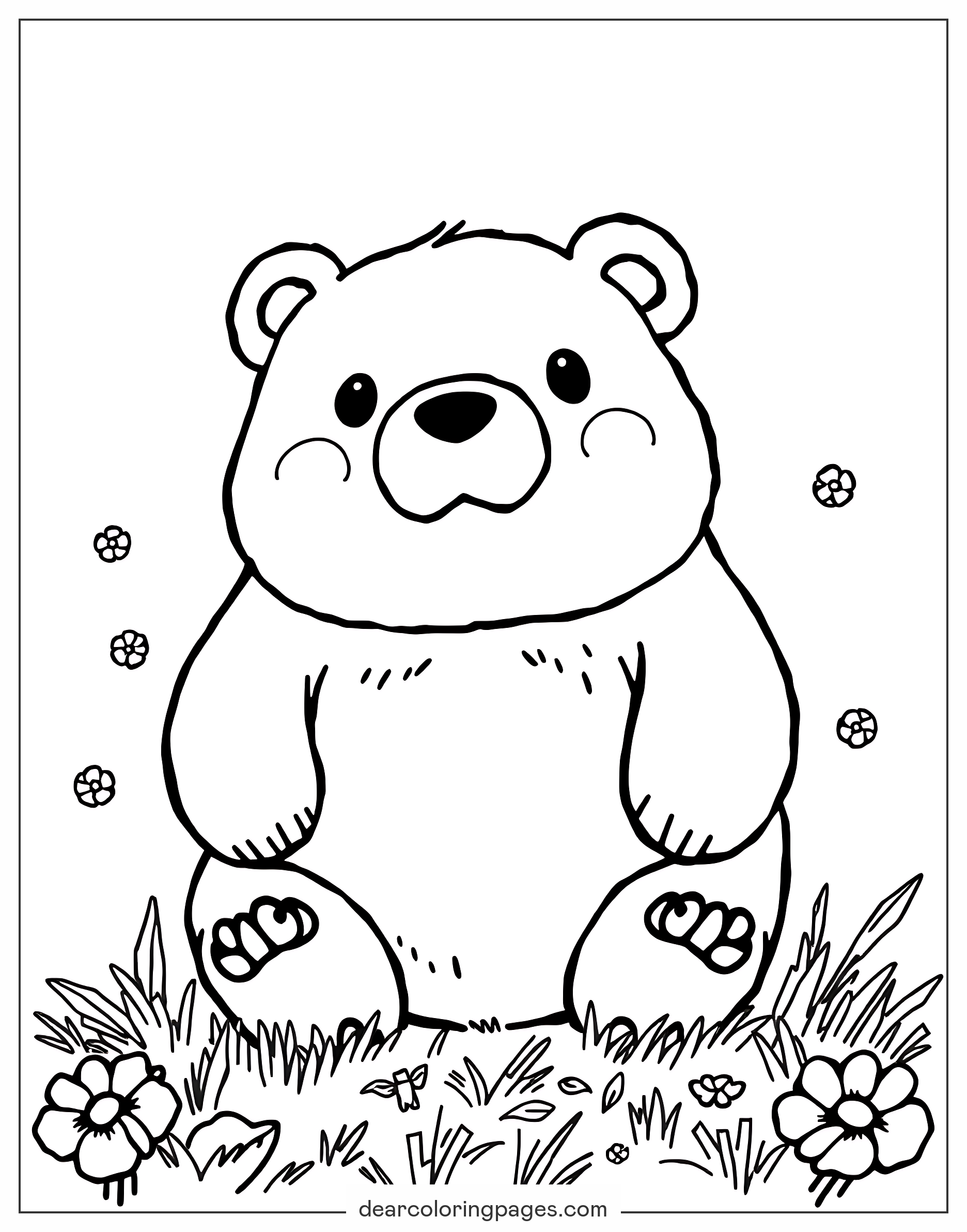 bear coloring book page