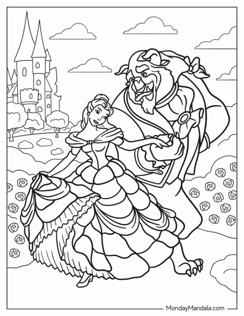 Beast Beauty And The Beast Coloring Pages 2025 