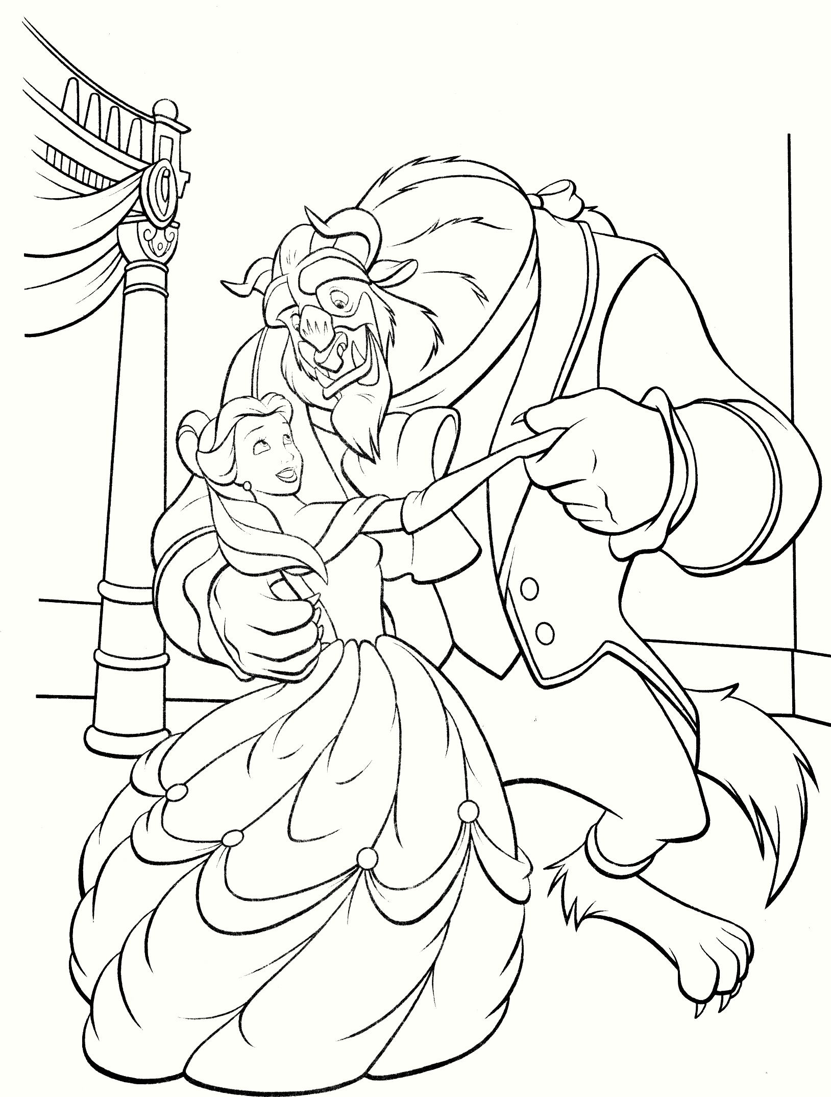 beauty and the beast coloring pages