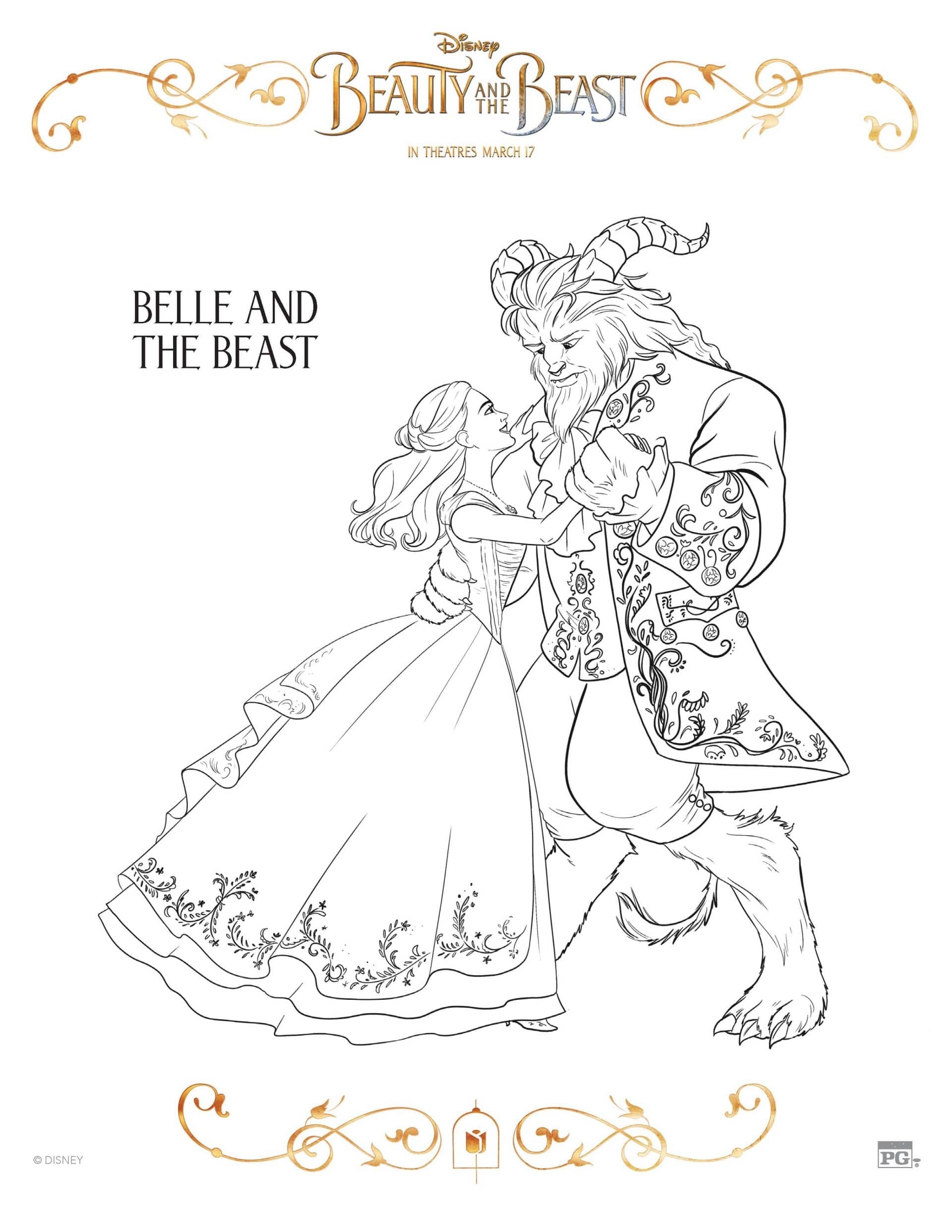 Beauty And The Beast Coloring Pages And Activity Sheets Crazy 