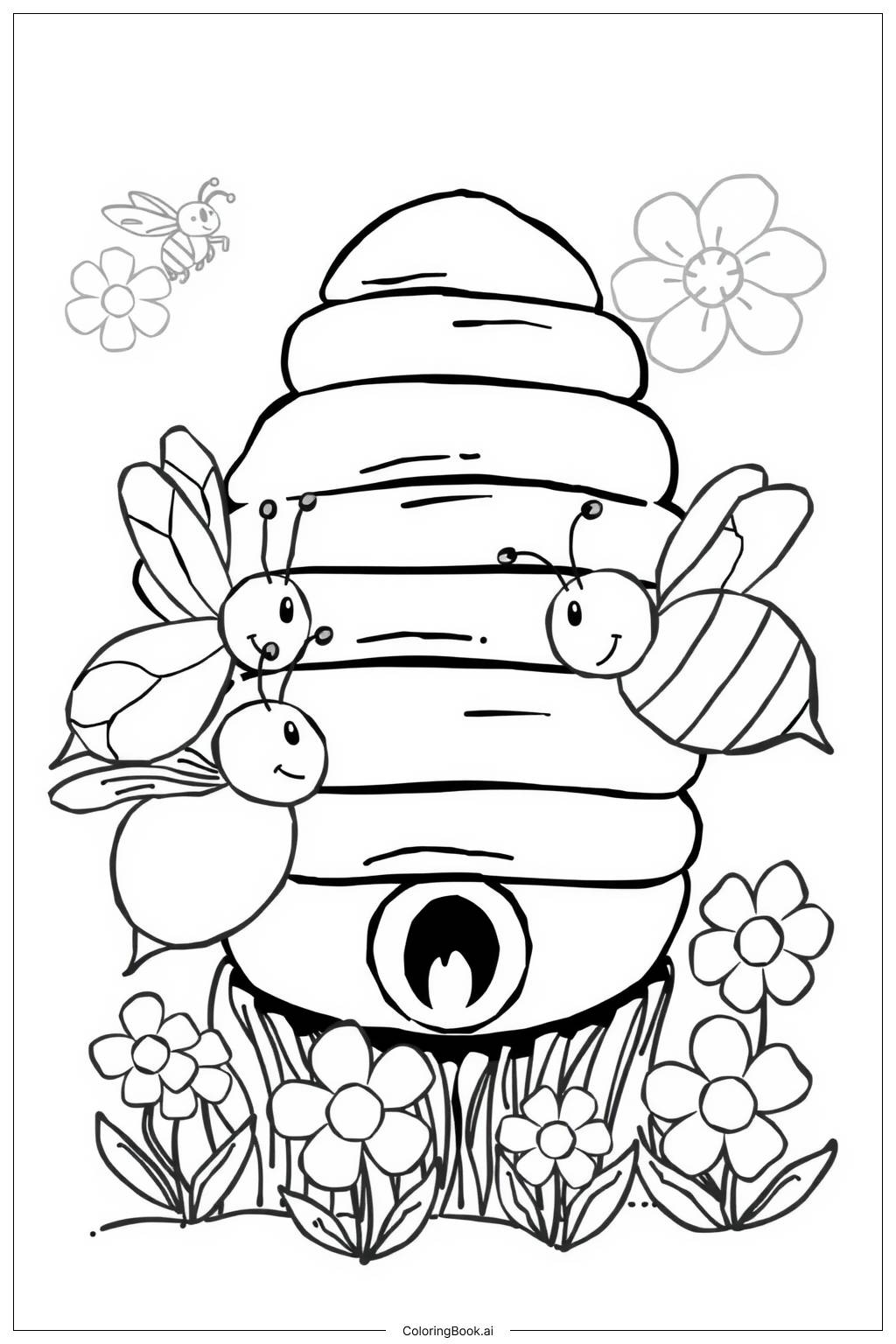 bee coloring page pdf
