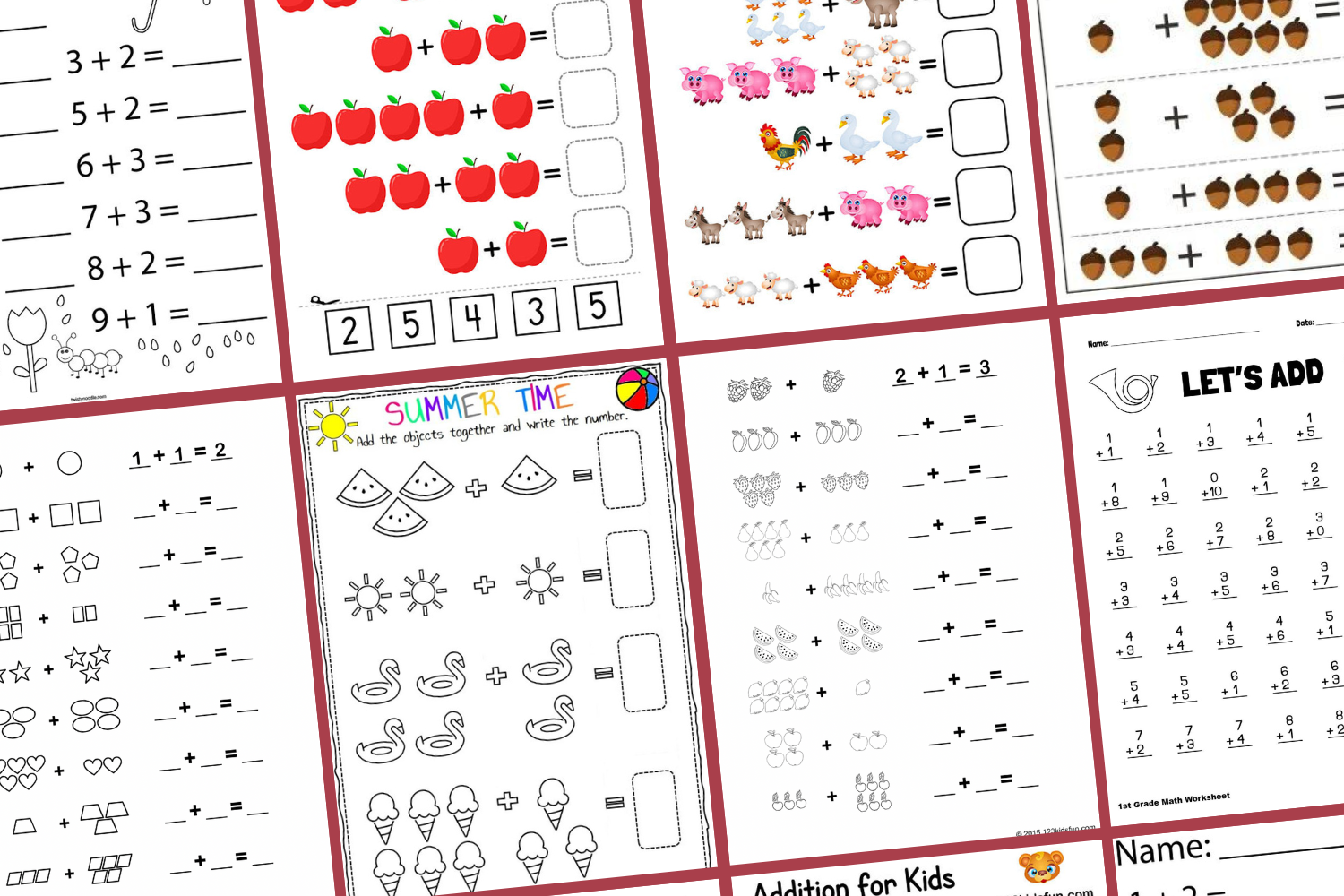 Beginner Addition 6 Kindergarten Addition Worksheets FREE Beginner Addition 6 Kindergarten Addition Worksheets FREE