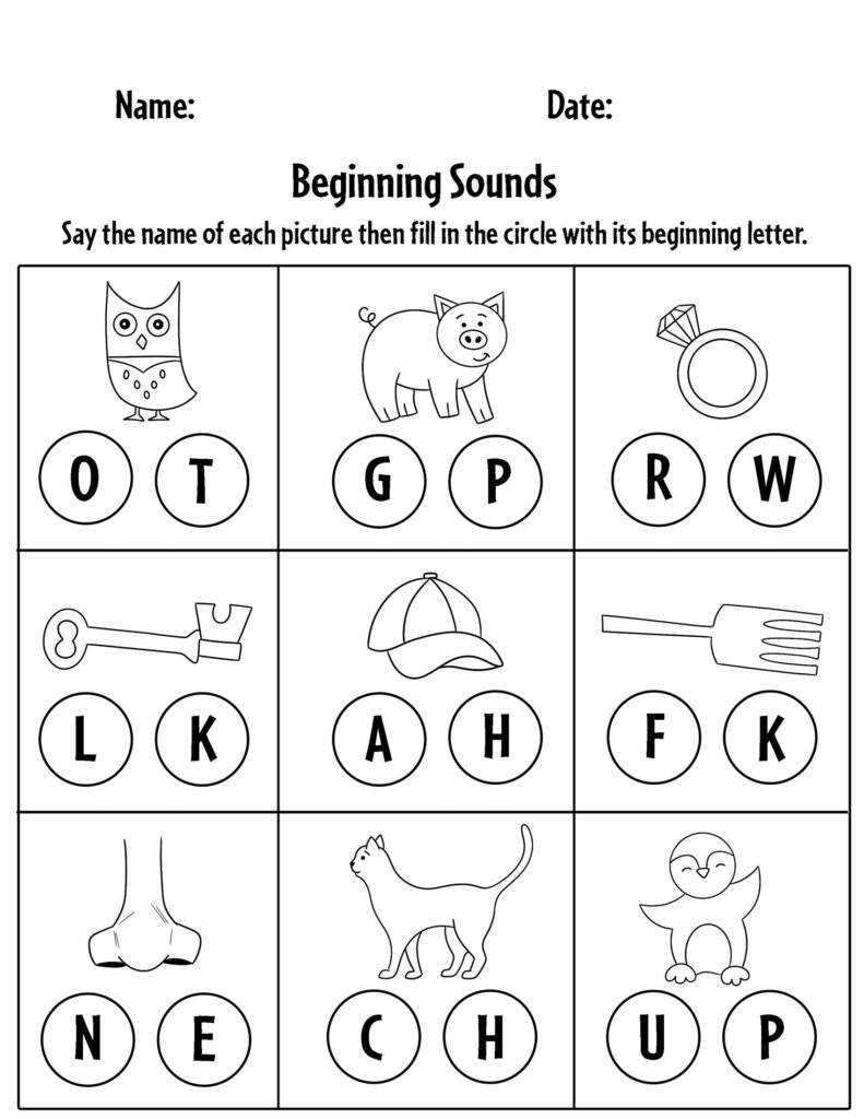 Beginning Sound Worksheets For Kids Fun Phonics Activities