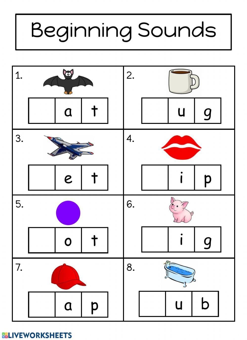 starting sounds worksheets
