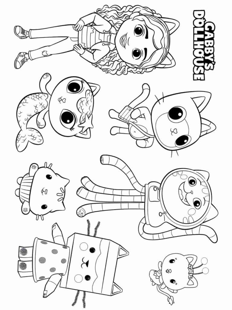 gabby dollhouse coloring pages
