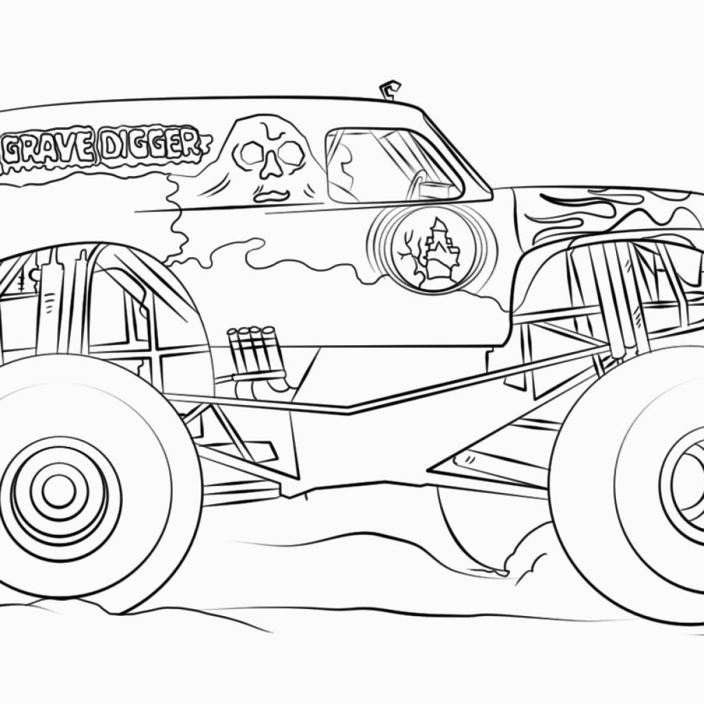 grave digger monster truck coloring pages