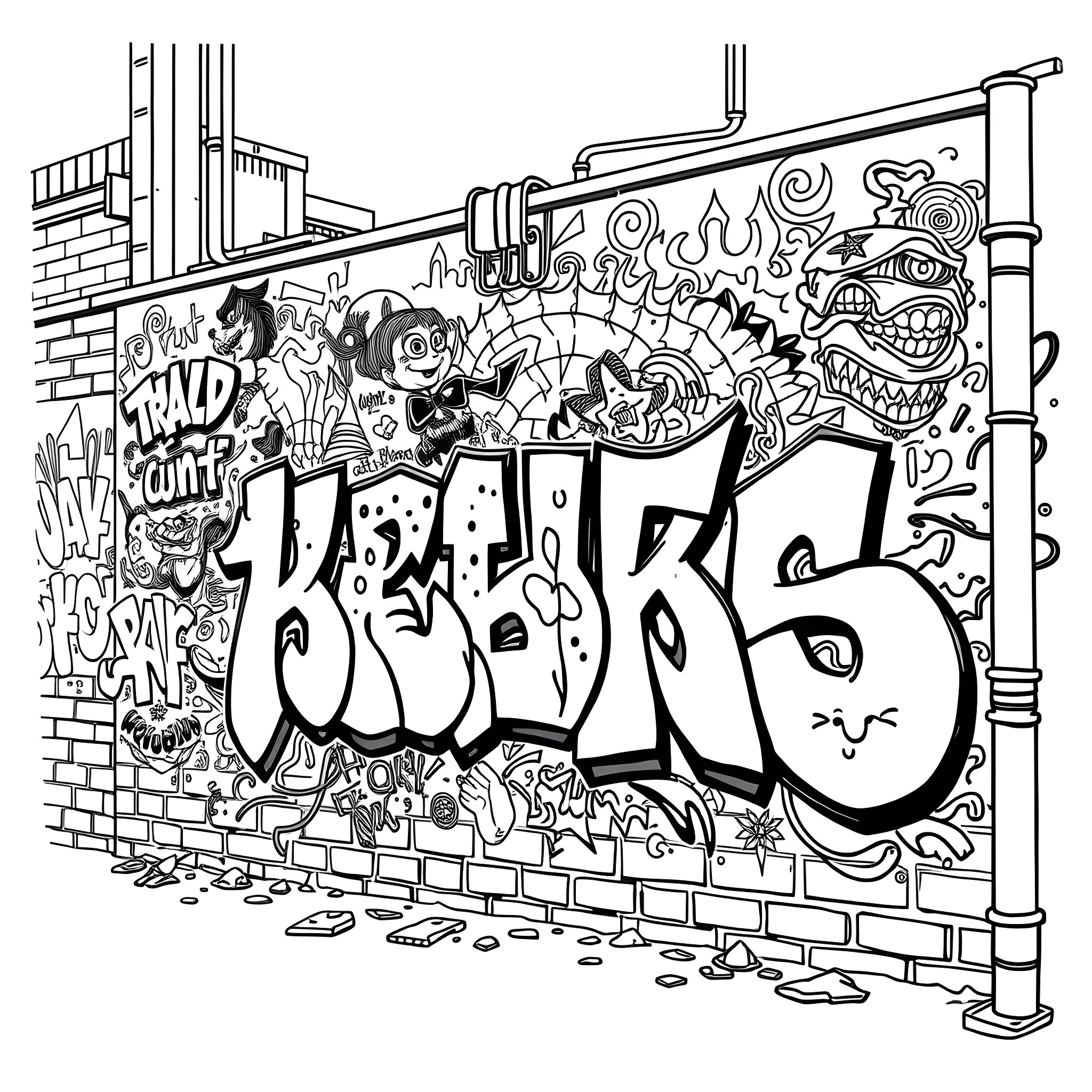 Best Graffiti Coloring Pages Free Printable PDF 