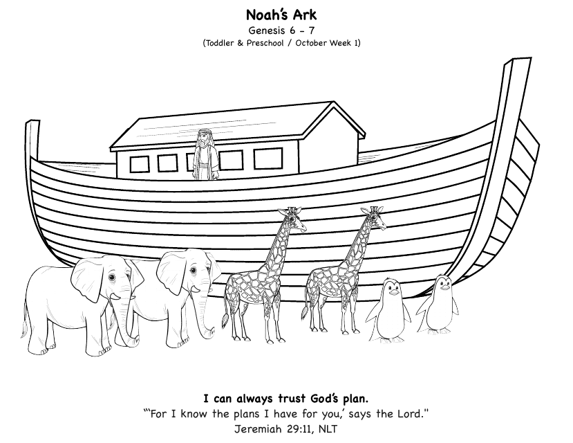 noah's ark coloring page