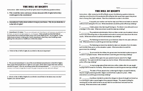 Bill Of Rights Worksheet Answers New Bill Rights Worksheet 