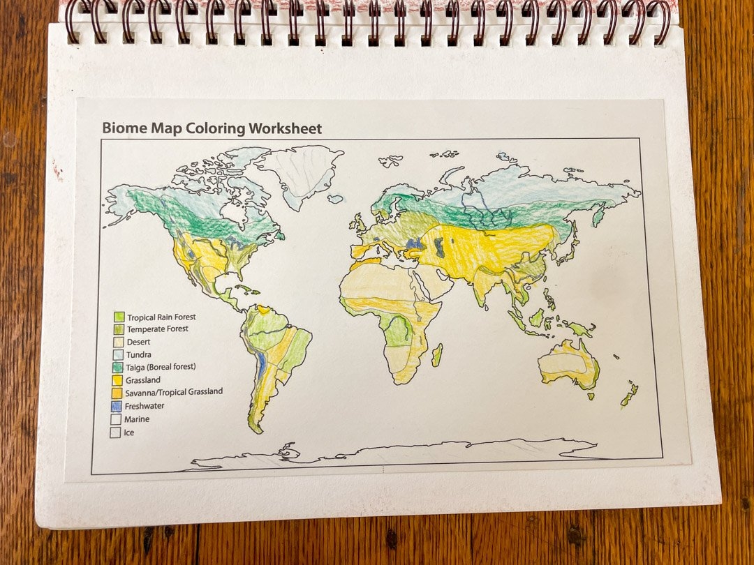 Biome Map Coloring Sheet 2025 