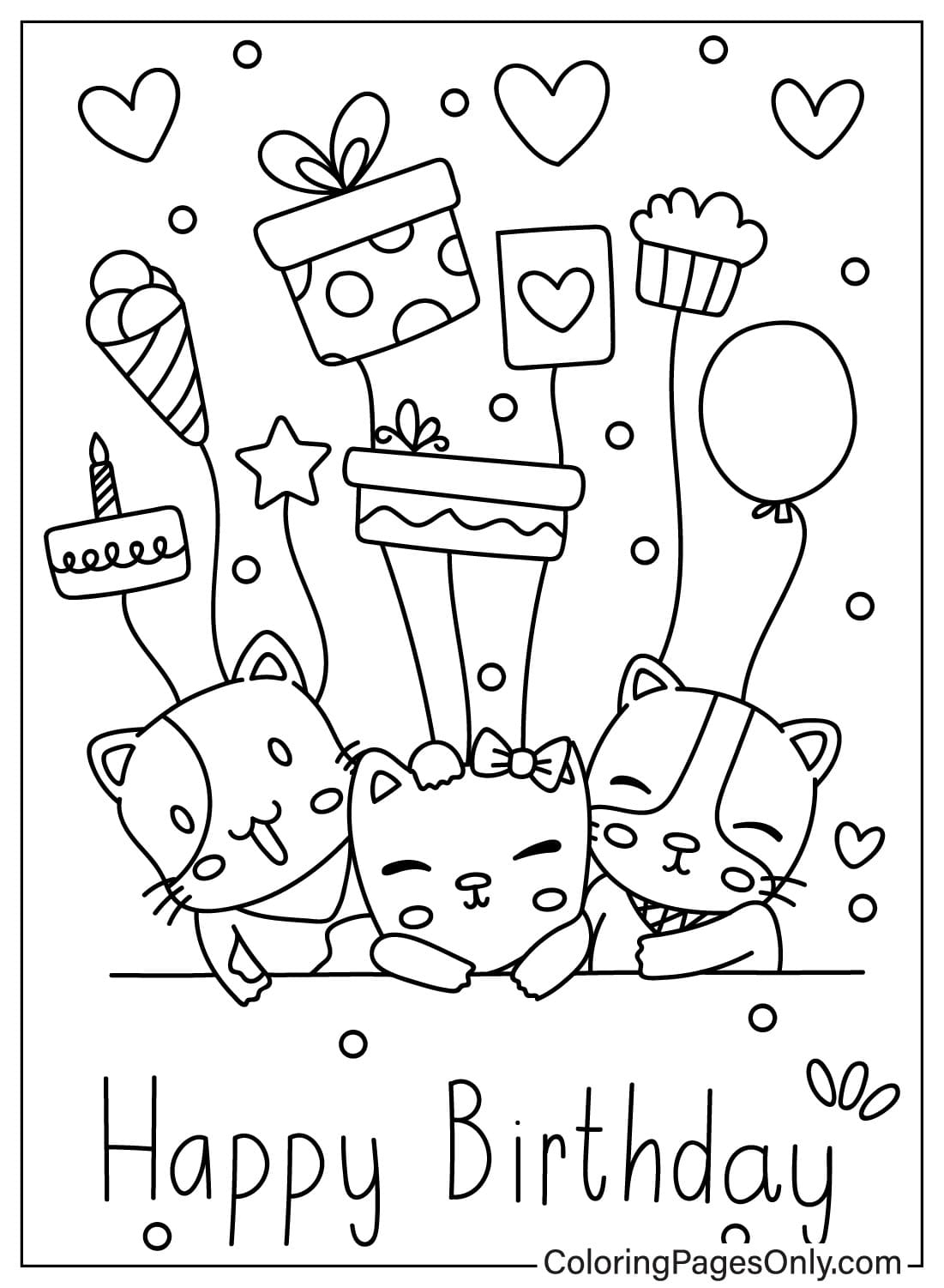 birthday card coloring page birthday card coloring page