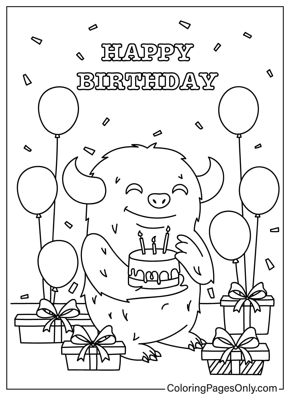 Birthday Card Happy Printable Cards Coloring Colouring Pages Template Birthday Card Happy Printable Cards Coloring Colouring Pages Template