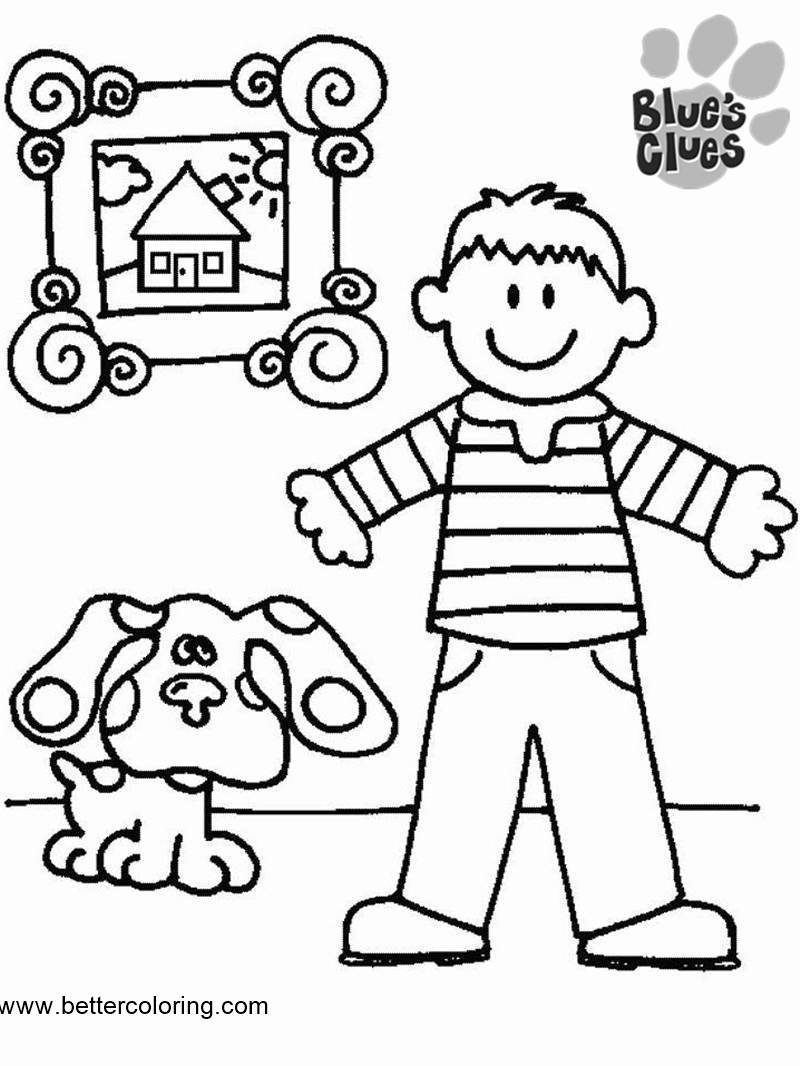 Blue 39 s Clues Coloring Pages Steve And Blue Free Printable Coloring Pages