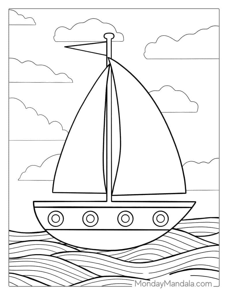 Boat Coloring Page