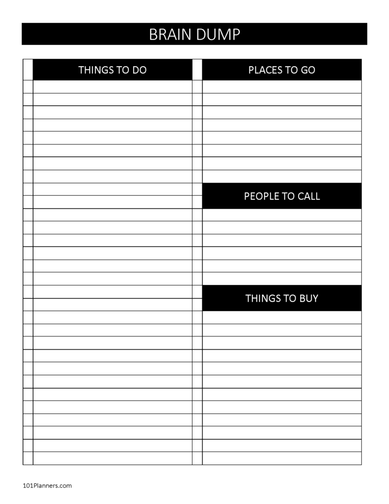 Brain Dump Worksheet Planner Hexagon Brain Dump Worksheet Planner Hexagon