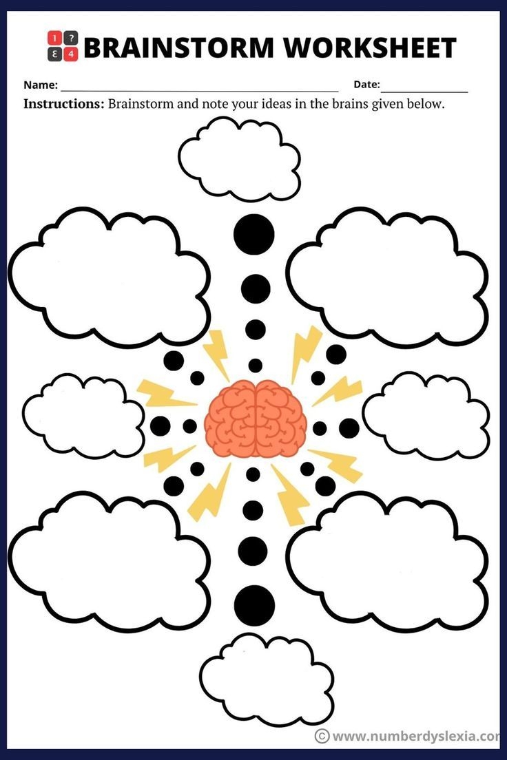 Brainstorm Worksheet 1 For Creative Solutions