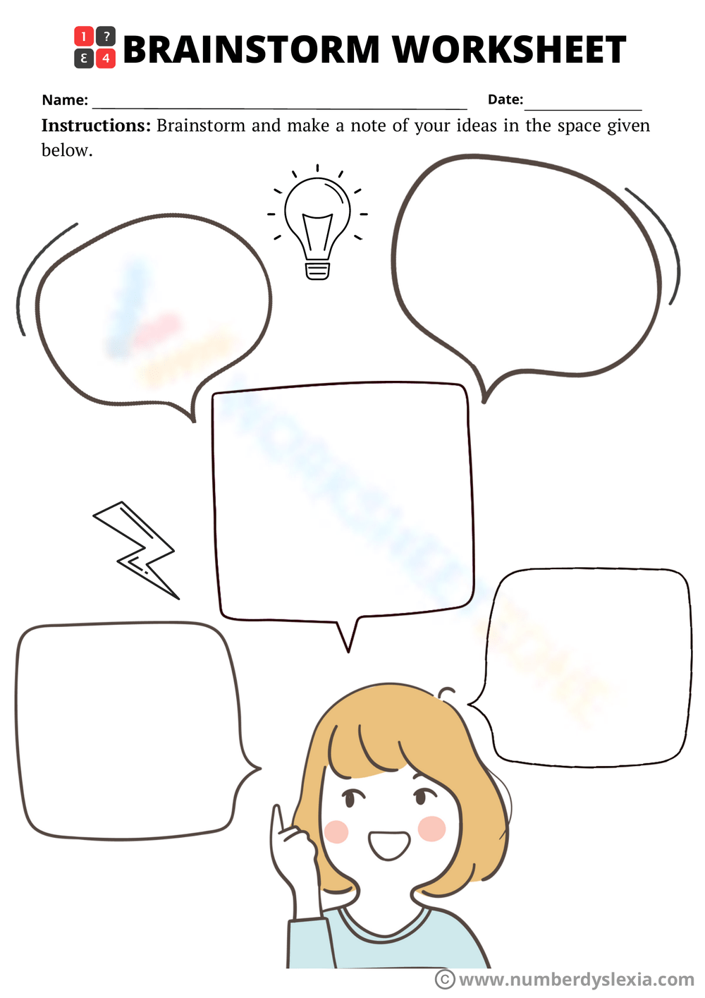 Brainstorm Worksheet 4 Organized Brainstorming Templates Charts And