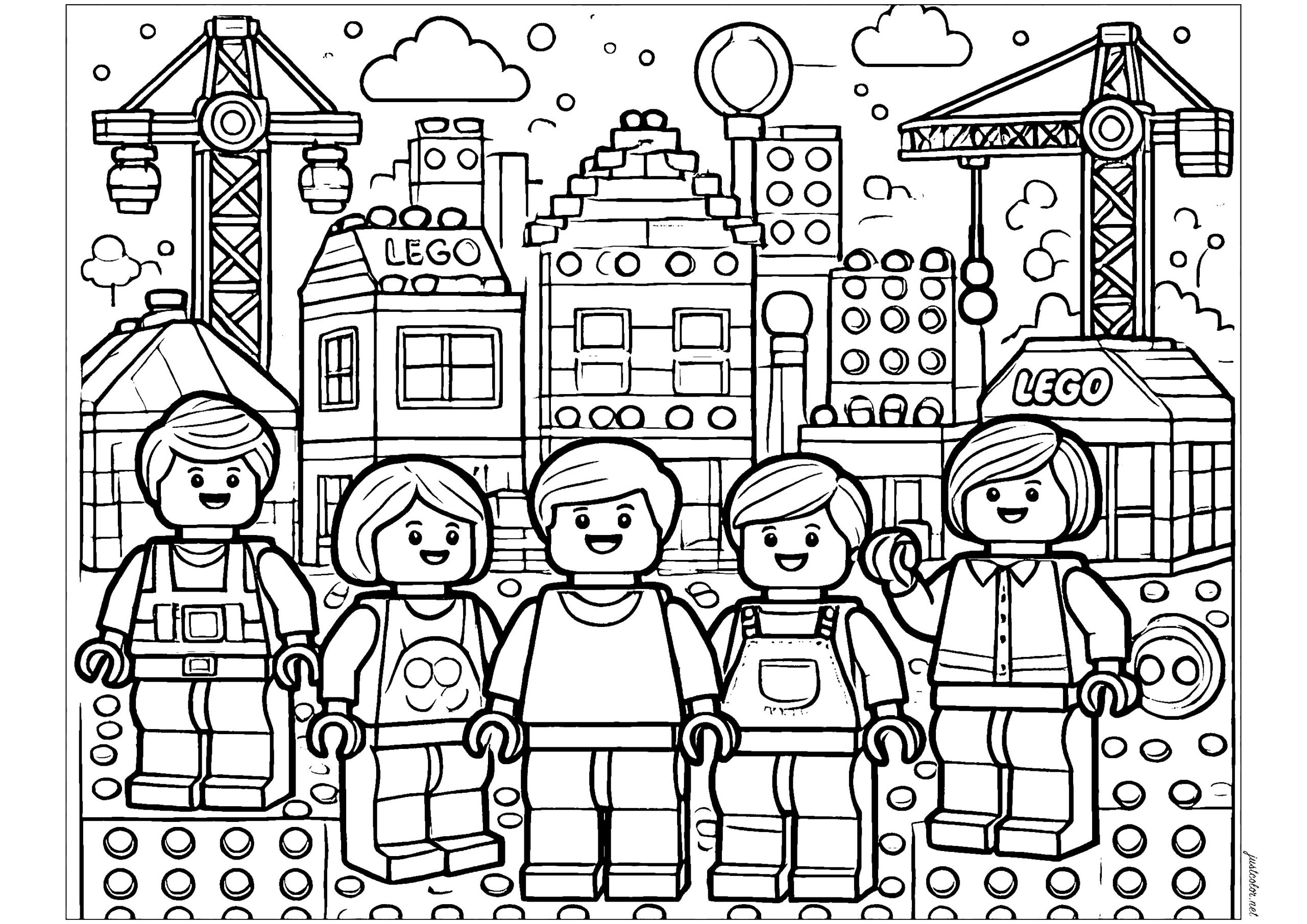 Building A Lego Village Lego Coloring Pages Building A Lego Village Lego Coloring Pages