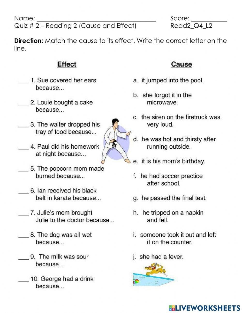 Cause And Effect Interactive Worksheet For Grade 2 Worksheets Library Cause And Effect Interactive Worksheet For Grade 2 Worksheets Library