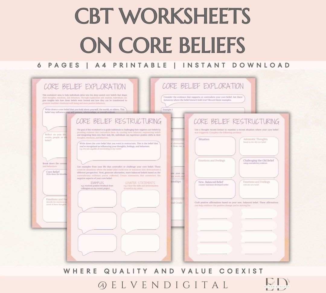 core beliefs worksheet