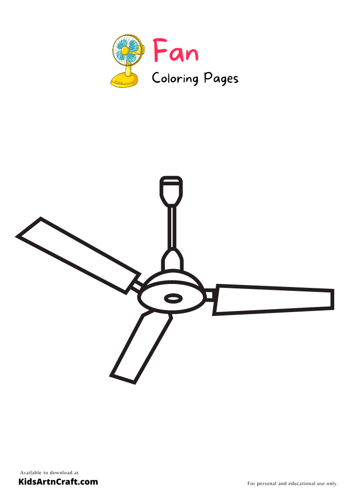 coloring ceiling fan pages
