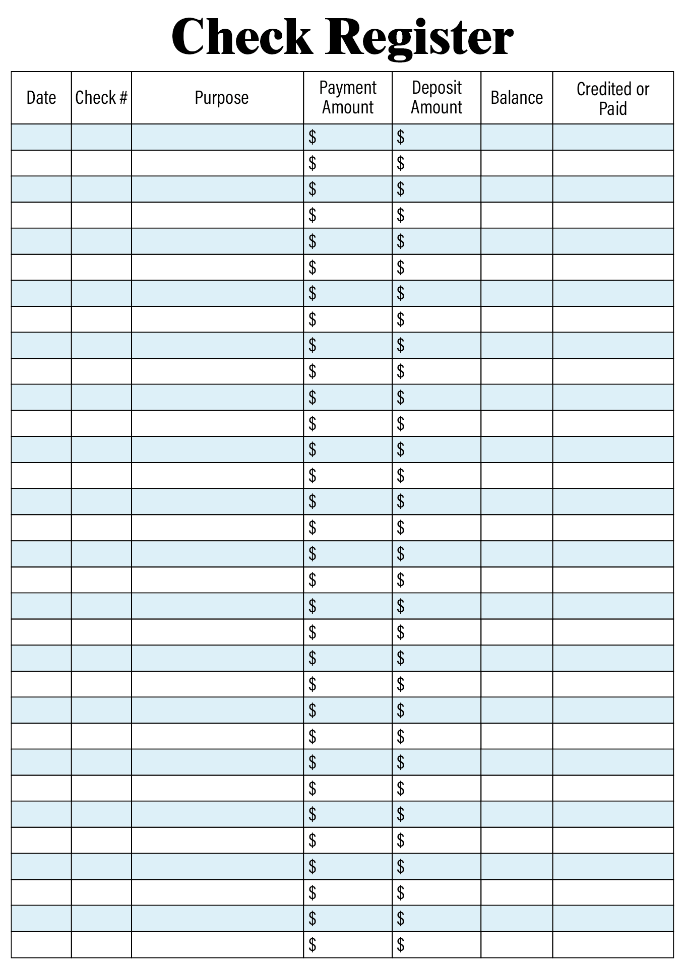 Check Registers For Checkbooks 10 Free PDF Printables Printablee