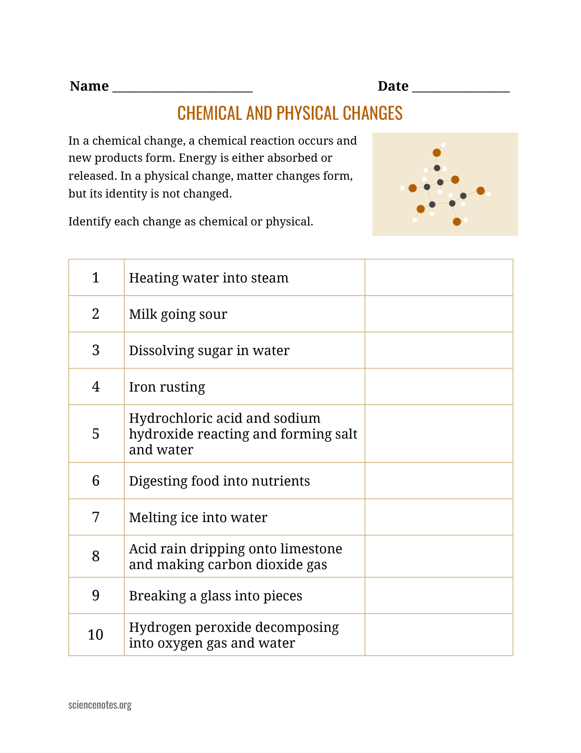 Chemical And Physical Changes Of Matter Chemical And Physical Changes Of Matter