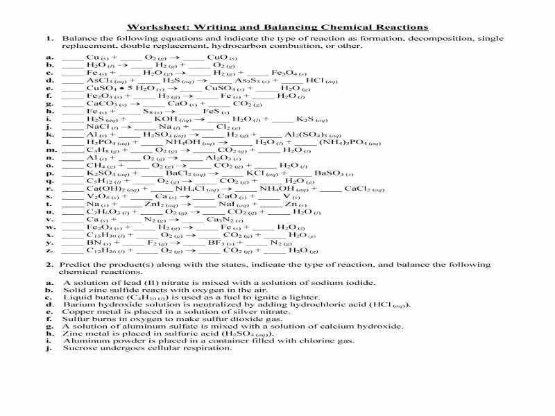 Chemical Reactions Types Worksheet Best Of Types Chemical Reactions Chemical Reactions Types Worksheet Best Of Types Chemical Reactions
