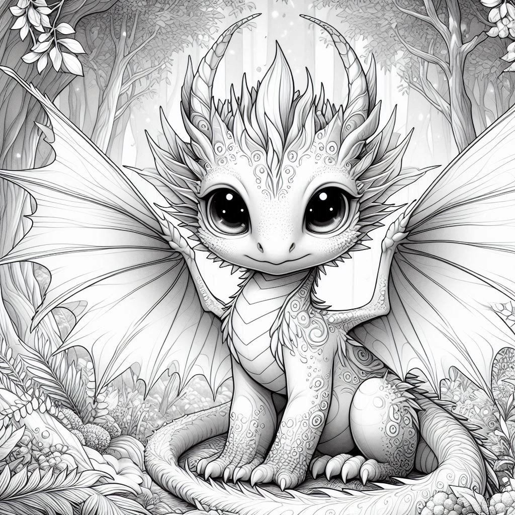 Chibi Dragon Coloring Pages