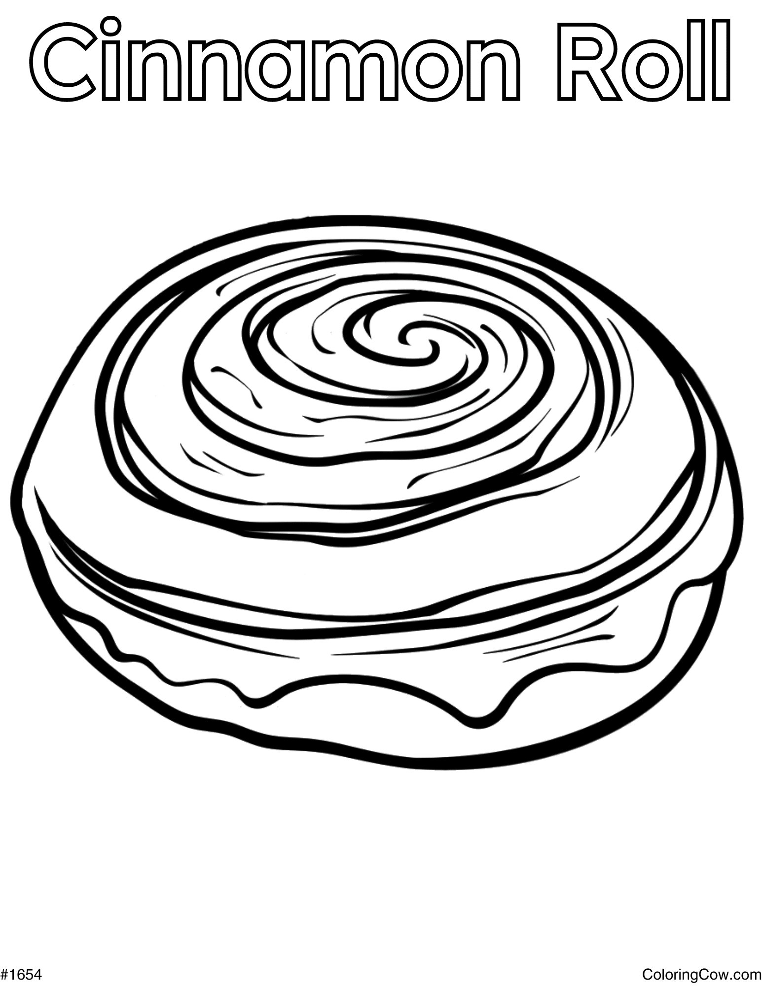 Cinnamon Roll Coloring Page