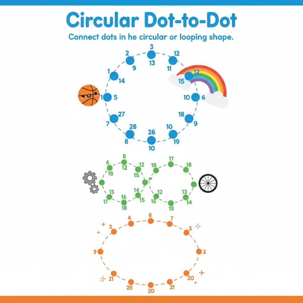 Circular Dot to Dot Worksheet Download Print Now 