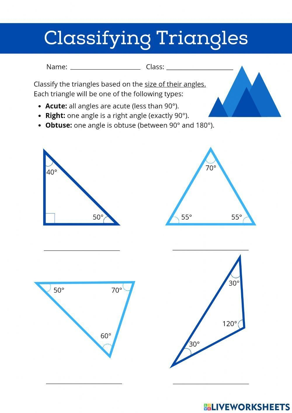 Classifying Triangles Practice Interactive Worksheet Live Worksheets Classifying Triangles Practice Interactive Worksheet Live Worksheets