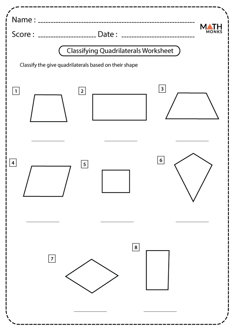 Classifying Types Of Quadrilaterals Worksheet Worksheets Library