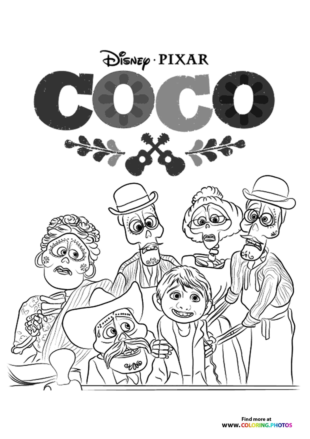Coco Coloring Pages For Kids 100 Free And Easy Print Or Download Coco Coloring Pages For Kids 100 Free And Easy Print Or Download