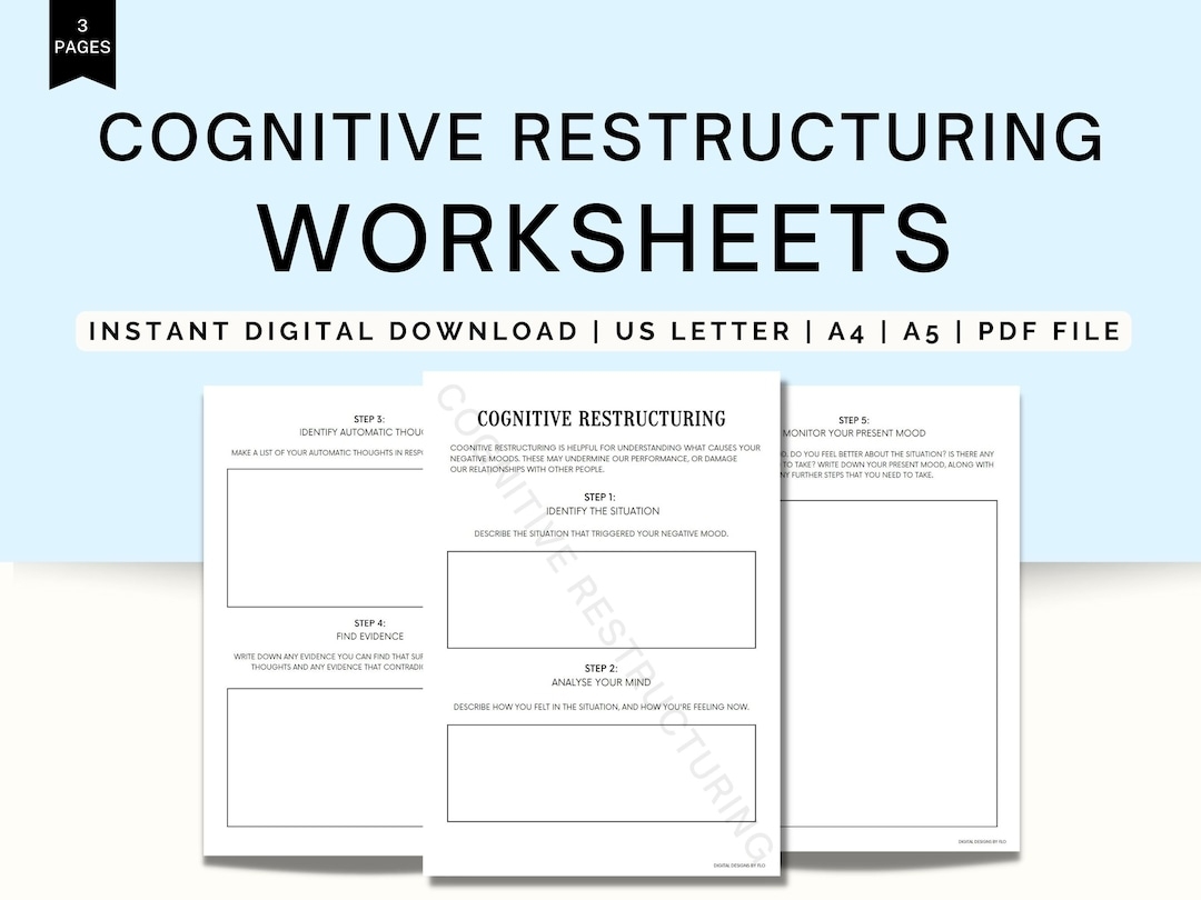 Cognitive Restructuring Worksheets CBT Worksheets Cognitive Cognitive Restructuring Worksheets CBT Worksheets Cognitive