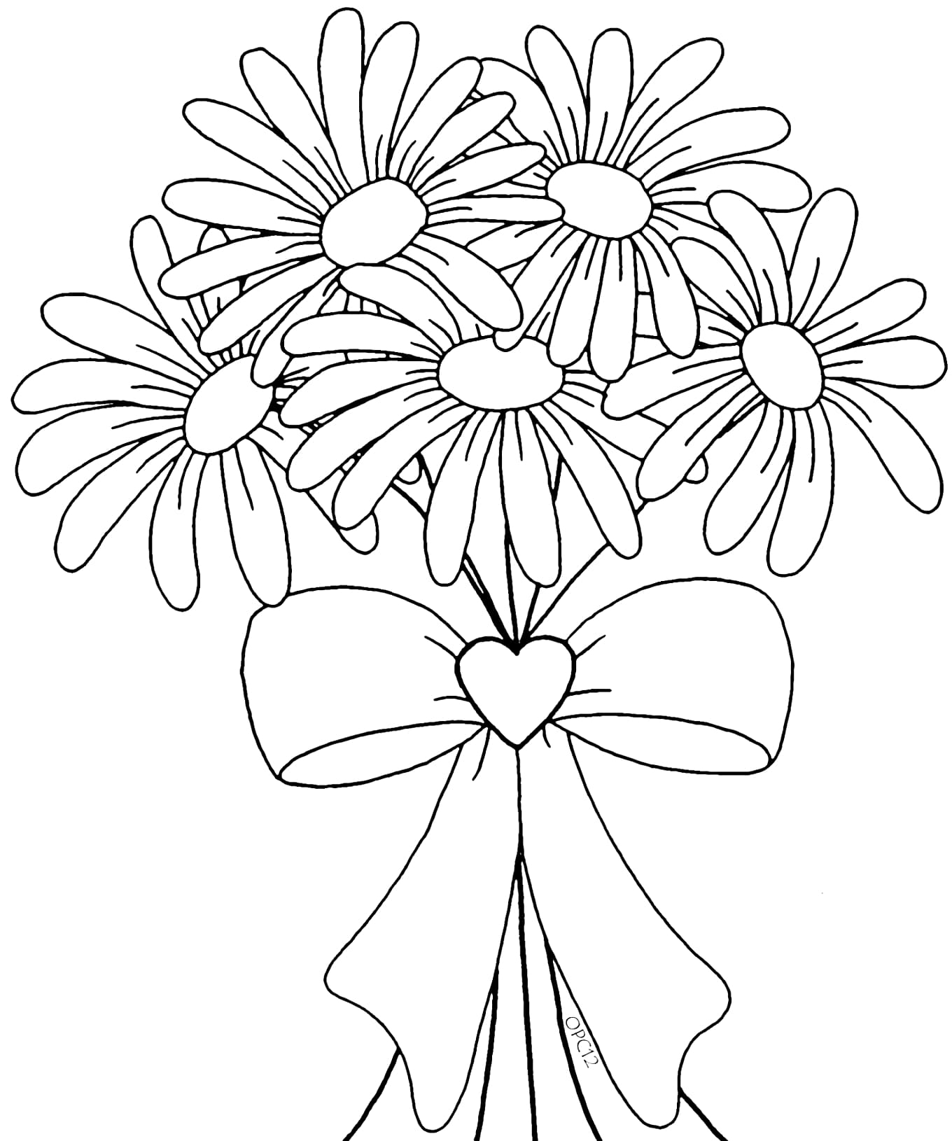 Collection Of Flower Bouquet Coloring Pages Free Printable