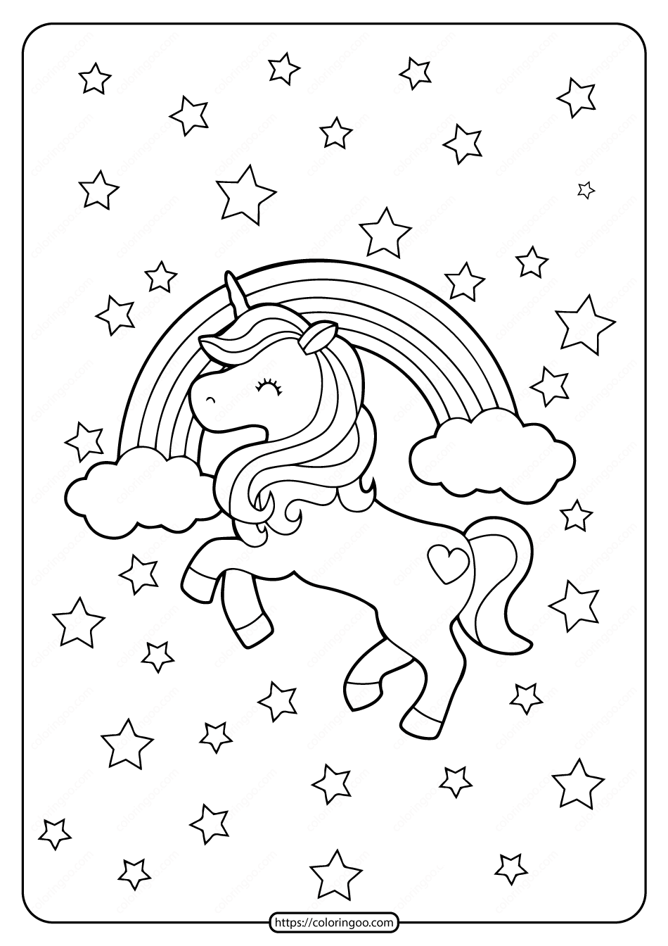 Collection Of Unicorn Rainbow Coloring Pages Free Printable Collection Of Unicorn Rainbow Coloring Pages Free Printable