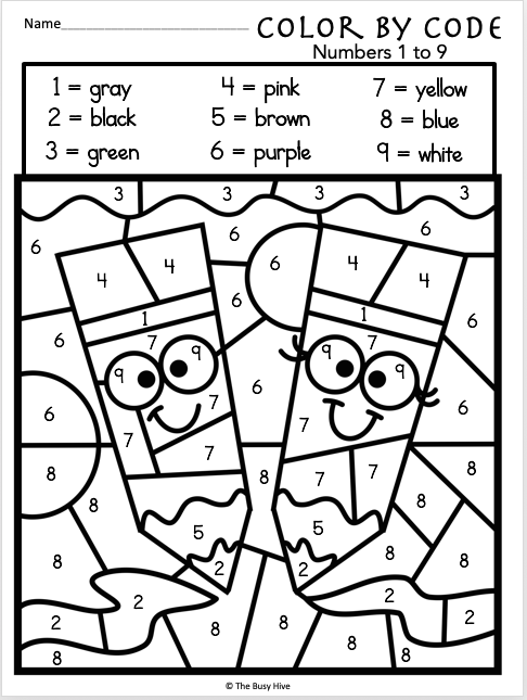 Color By Code Worksheets Numbers 1 To 9 Made By Teachers Color By Code Worksheets Numbers 1 To 9 Made By Teachers